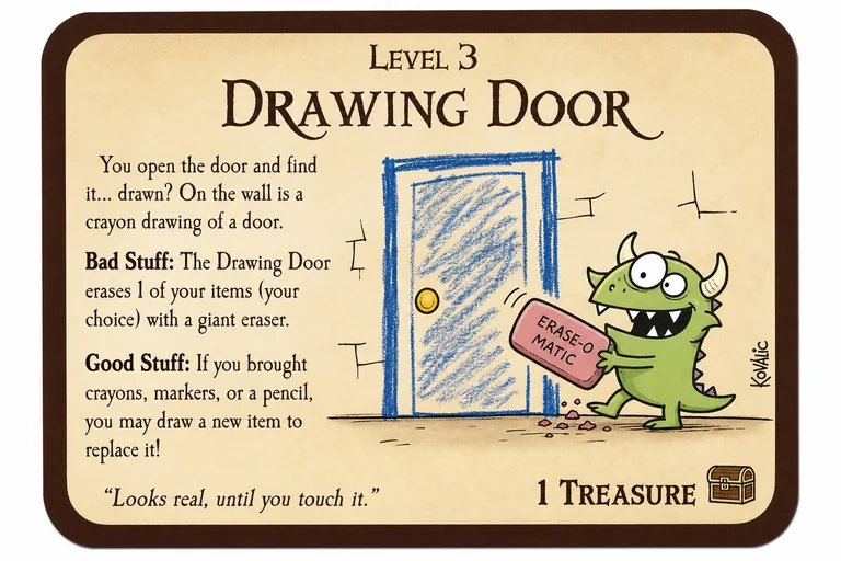 Mani che giocano carte Porte Munchkin con mostro in primo piano